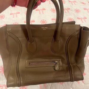 Celine Taupe Satchel Bag